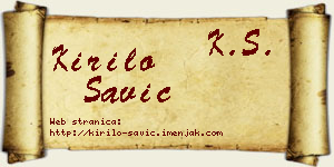Kirilo Savić vizit kartica